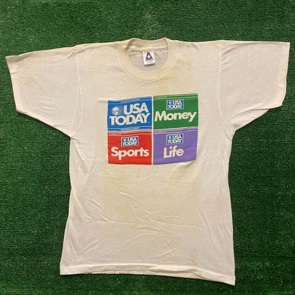 Usa Today Vintage 80s News Media T-Shirt